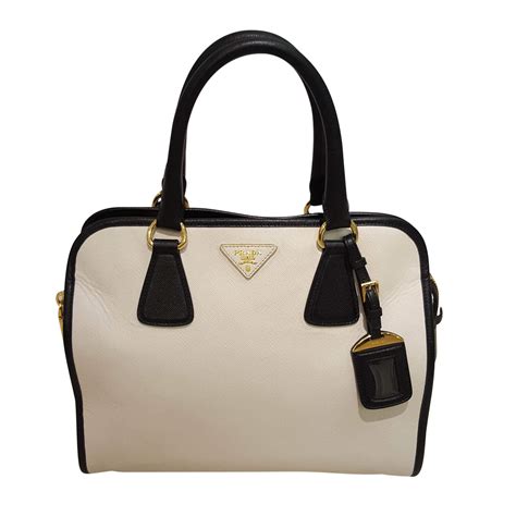 black and white prada handbag